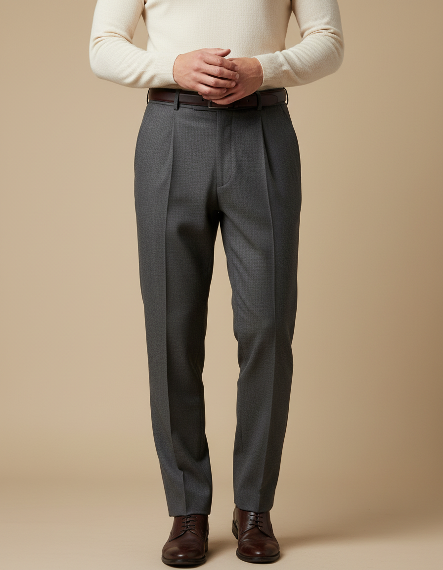 Pantalon À Pince 2abe - Gris Laine