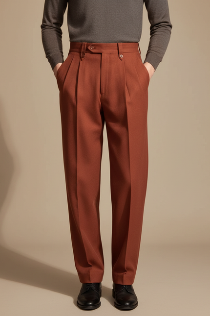 Pantalon À Pince Rouge Homme - Laine