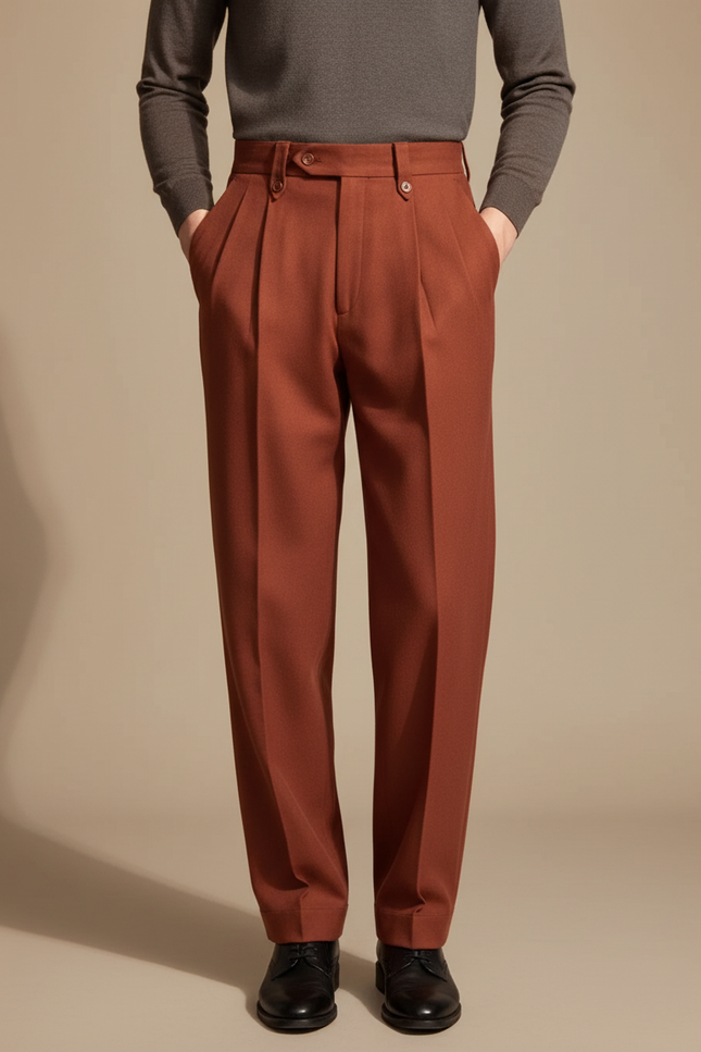 Pantalon À Pince Rouge Homme - Laine