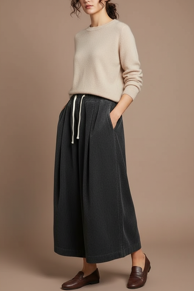 Pantalon À Pince 65b3 - Gris Cordé