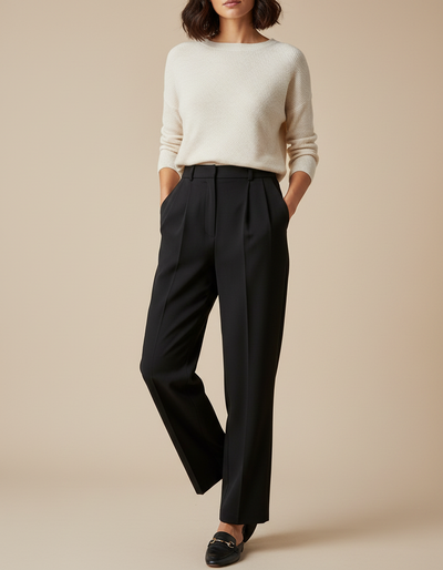 Pantalon À Pince Femme Stretch