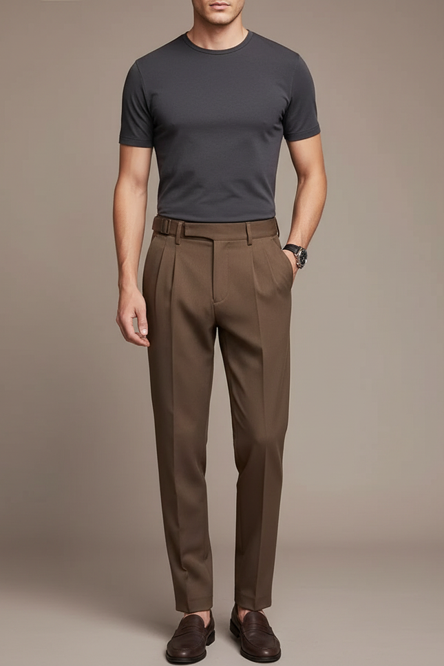 Pantalon À Pince 48c7 - Kaki Gabardine