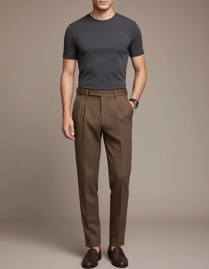 Pantalon À Pince 48c7 - Kaki Gabardine