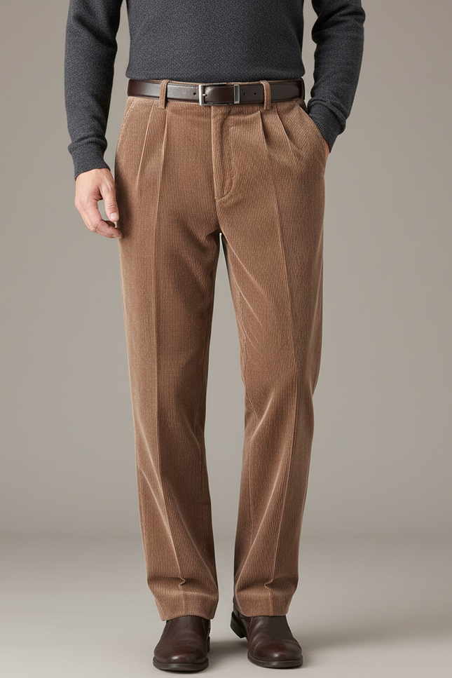 Pantalon À Pince 7fe8 - Camel Cordé