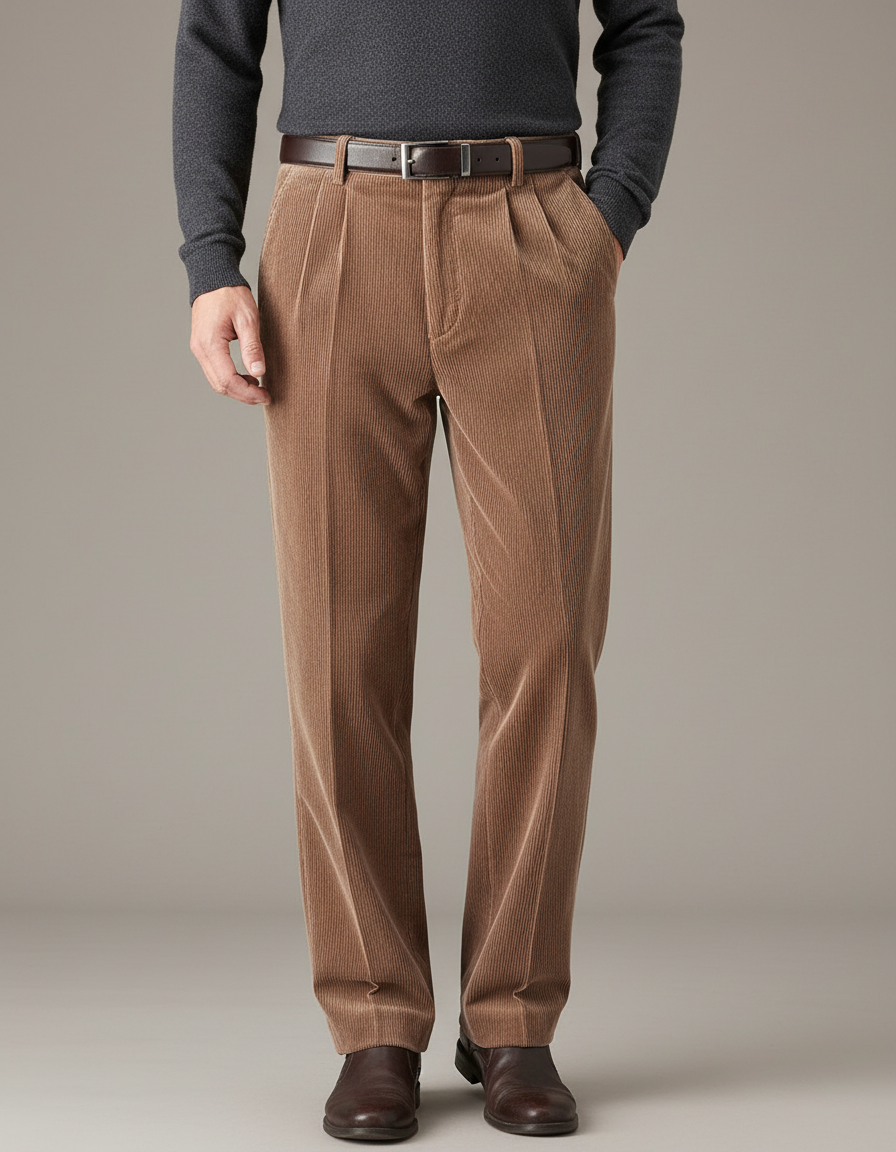 Pantalon À Pince 7fe8 - Camel Cordé