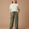 Pantalon À Pince Kaki Lin Cordon Ample Fille