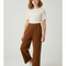 Pantalon À Pince Marron Tricoté Large Décontracté Fille - Maille