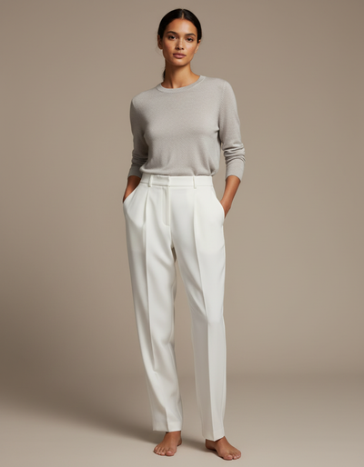 Pantalon À Pince Femme Taille Haute