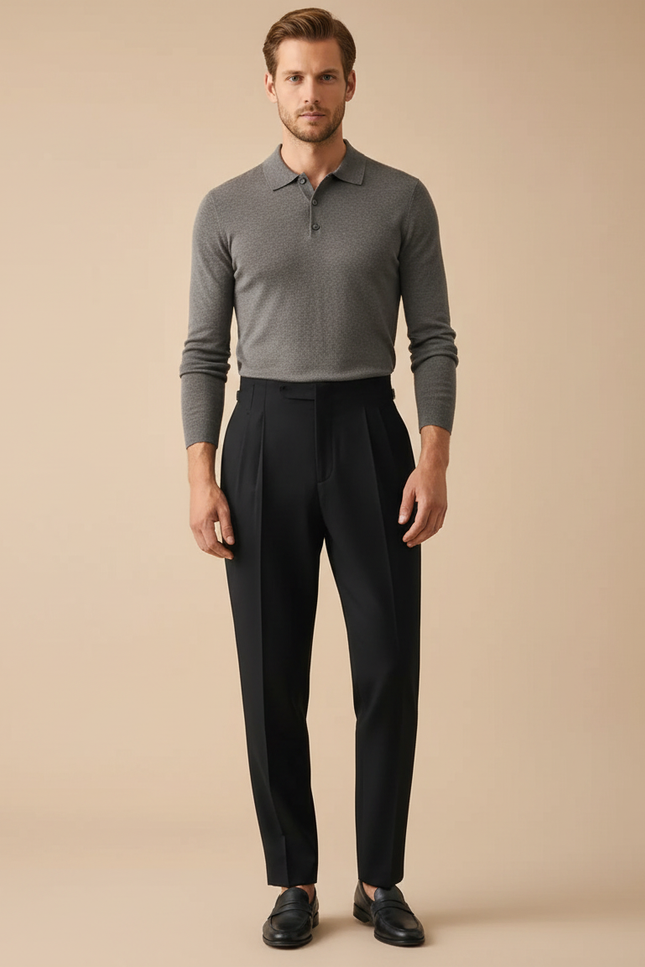 Pantalon À Pince Bb7c - Noir Gabardine
