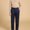 Pantalon À Pince Bleu Marine Droit Coton Garçon - Gabardine