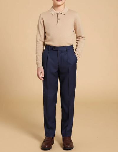 Pantalon À Pince Bleu Marine