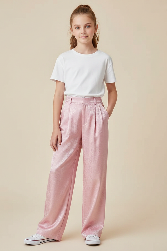 Pantalon À Pince 9f91 - Rose Satin