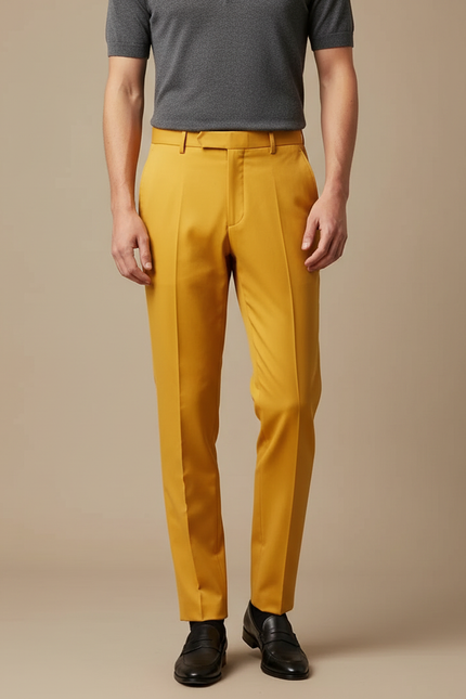 Pantalon À Pince Jaune - Gabardine