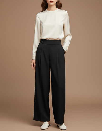 Pantalon À Pince C309 - Noir Polyester