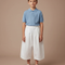 Pantalon À Pince Blanc Ample Coton Enfant Décontracté - Toile