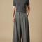 Pantalon À Pince Gris Ample Plissé Fluide Homme - Polyester