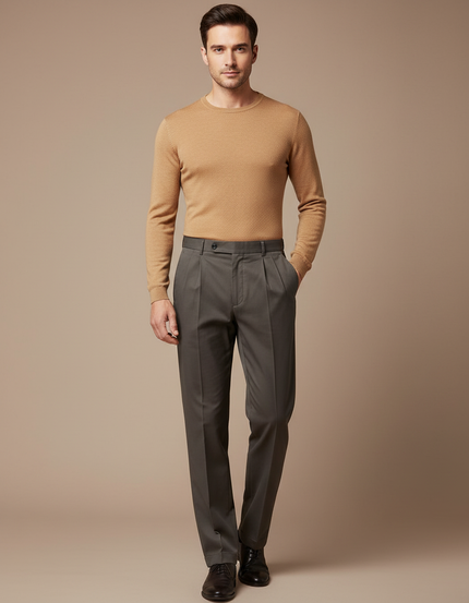 Pantalon À Pince 6d05 - Gris Gabardine