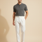 Pantalon À Pince Blanc Lin Plissé Droit Homme Élégant