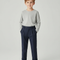 Pantalon À Pince Bleu Marine Plissé Enfant Décontracté - Laine