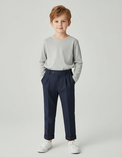 Pantalon À Pince Bleu Marine