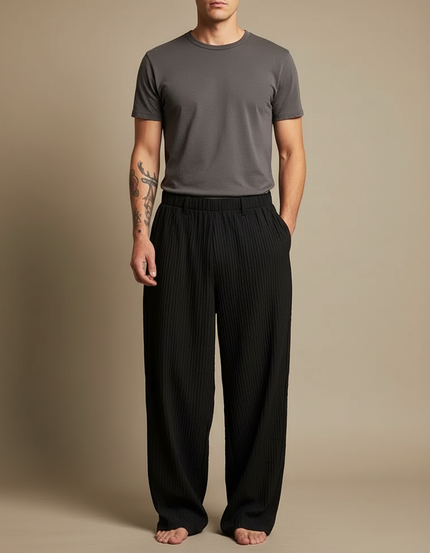 Pantalon À Pince 44da - Noir Cordé