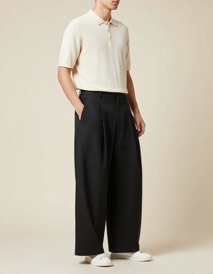 Pantalon À Pince 41e4 - Noir Gabardine