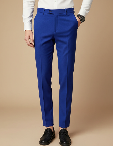Pantalon À Pince Bleu Royal Slim Homme Formel - Polyester