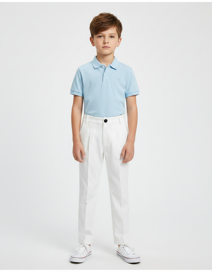 Pantalon À Pince Blanc Droit Garçon Formel - Gabardine