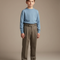 Pantalon À Pince Marron Carreaux Plissé Garçon Élégant - Tweed
