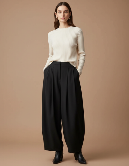 Pantalon À Pince 8479 - Noir Polyester