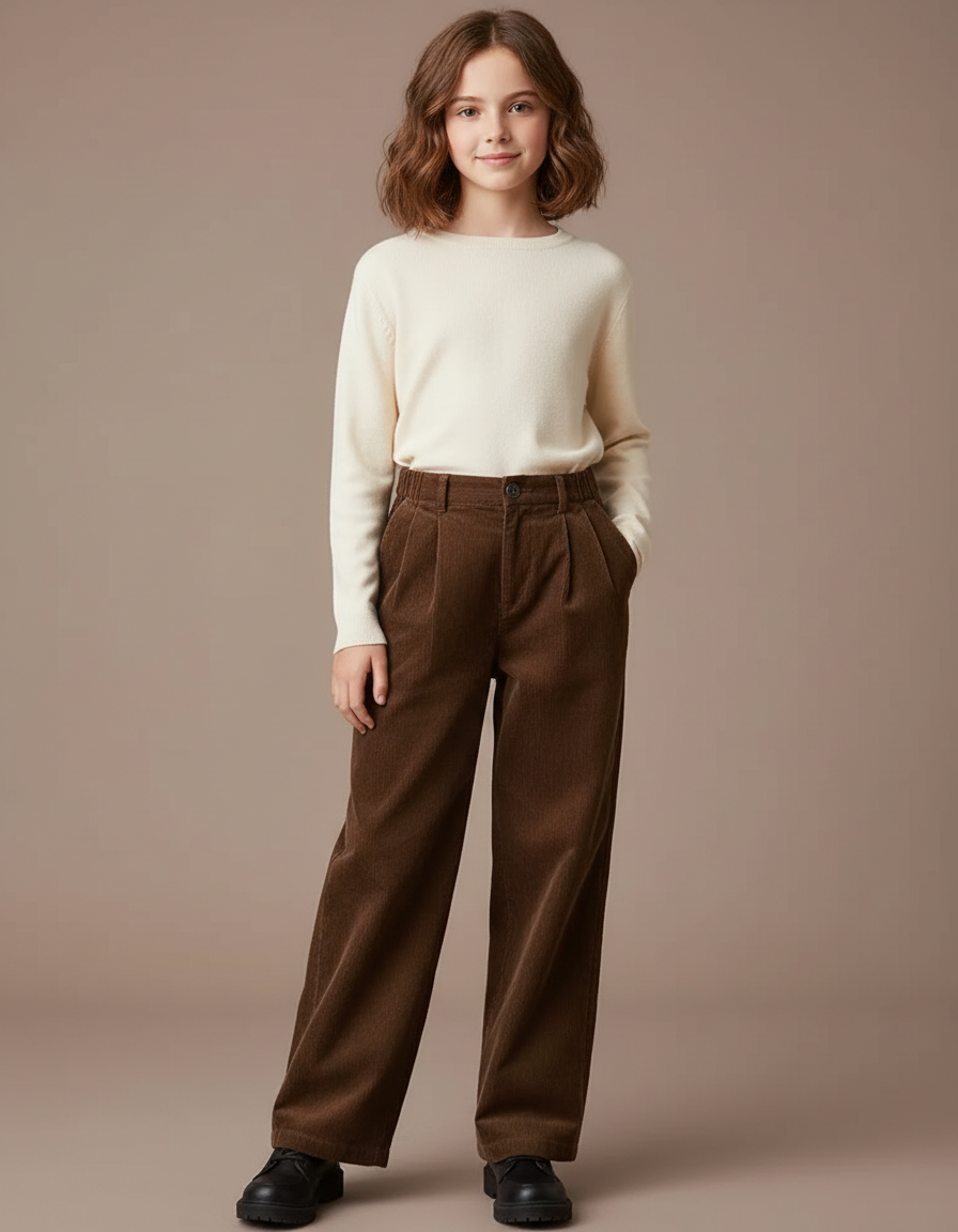 Pantalon À Pince 10ef - Marron Cordé