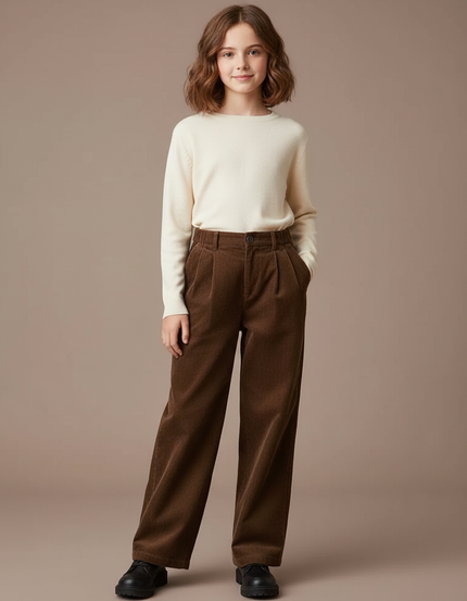 Pantalon À Pince 10ef - Marron Cordé