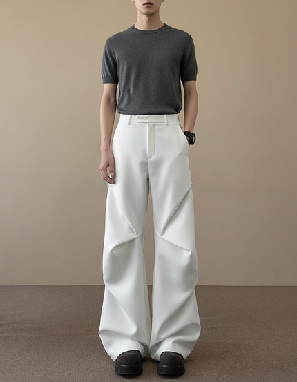 Pantalon Blanc À Pince Homme - Polyester