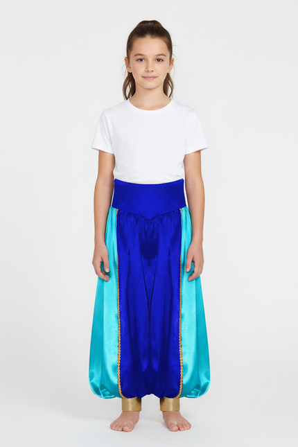 Pantalon À Pince Bleu Satiné Ample Enfant Thème Arabe