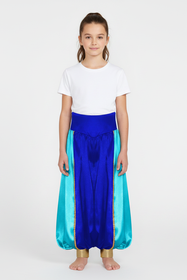 Pantalon À Pince Bleu Satiné Ample Enfant Thème Arabe