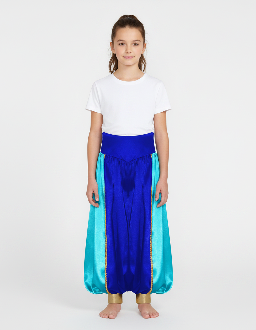 Pantalon À Pince Bleu Satiné Ample Enfant Thème Arabe