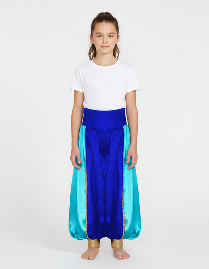 Pantalon À Pince Bleu Satiné Ample Enfant Thème Arabe
