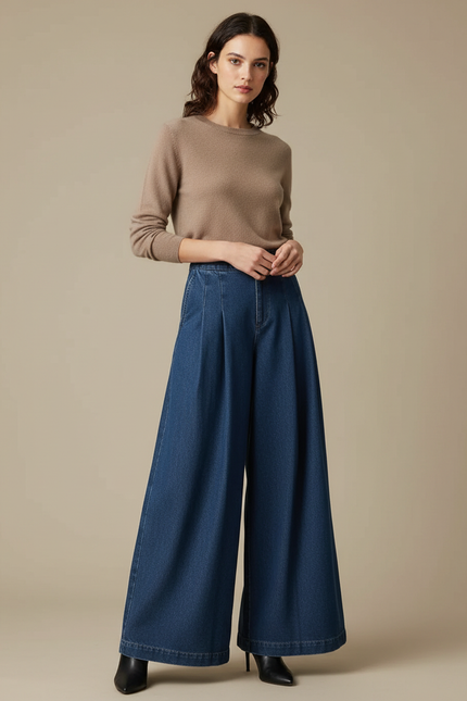 Pantalon À Pince Bleu - Jean