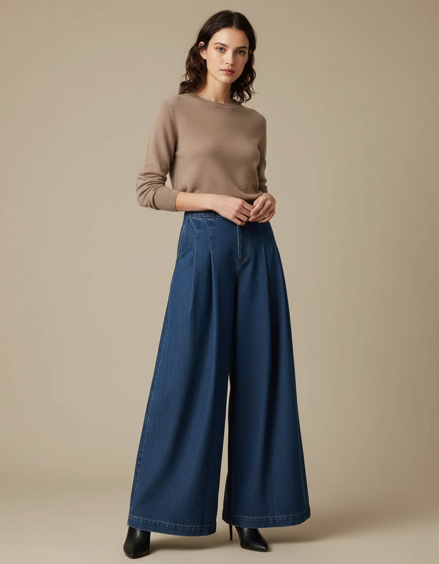 Pantalon À Pince Bleu - Jean