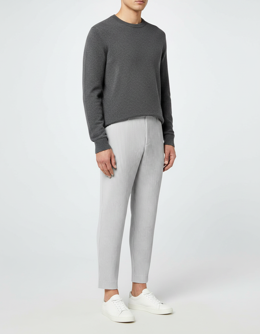 Pantalon À Pince 4ed4 - Gris Cordé
