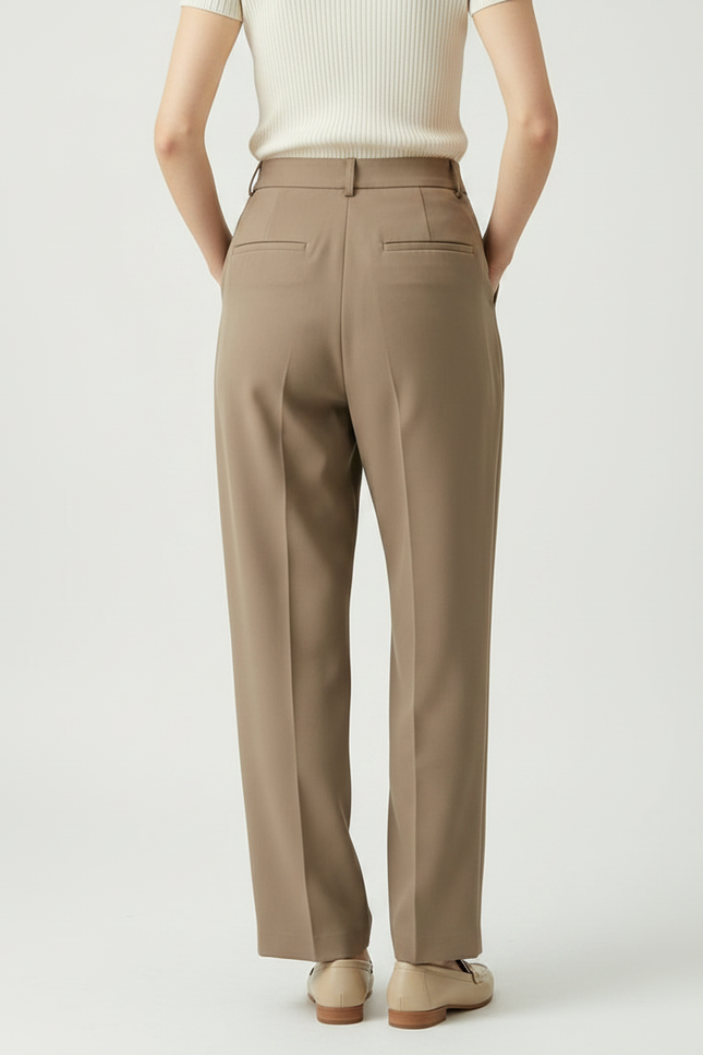 Pantalon À Pince Beige Ample Décontracté Femme Fluide - Viscose - vue 2