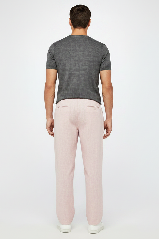 Pantalon À Pince Rose Pâle - Lin - vue 2
