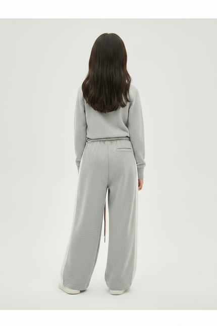 Pantalon À Pince Gris Ample Décontracté Fluide Rayé - Molleton - vue 2