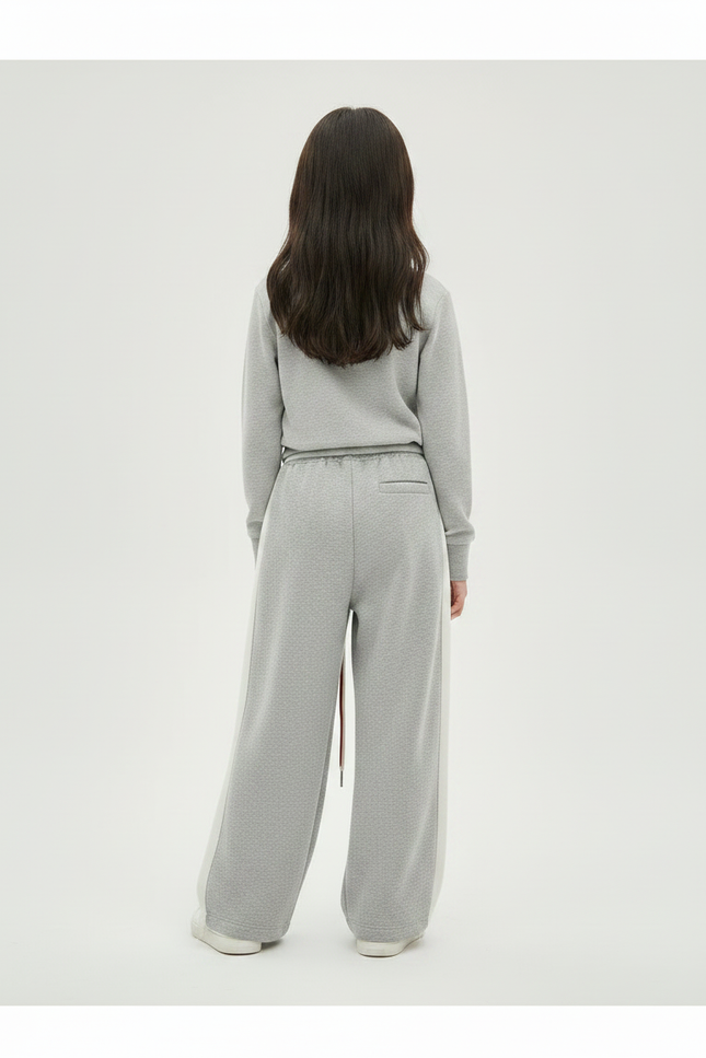 Pantalon À Pince Gris Ample Décontracté Fluide Rayé - Molleton - vue 2