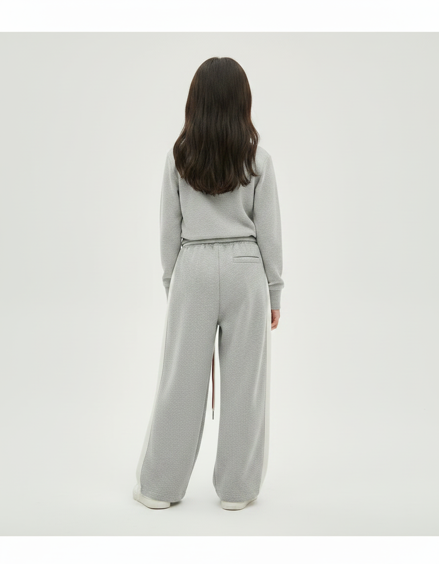 Pantalon À Pince Gris Ample Décontracté Fluide Rayé - Molleton - vue 2