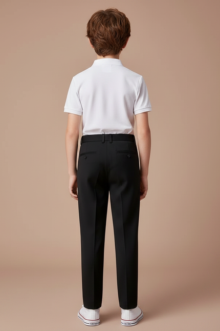 Pantalon À Pince Noir Droit Classique Garçon Élégant - Polyester - vue 2