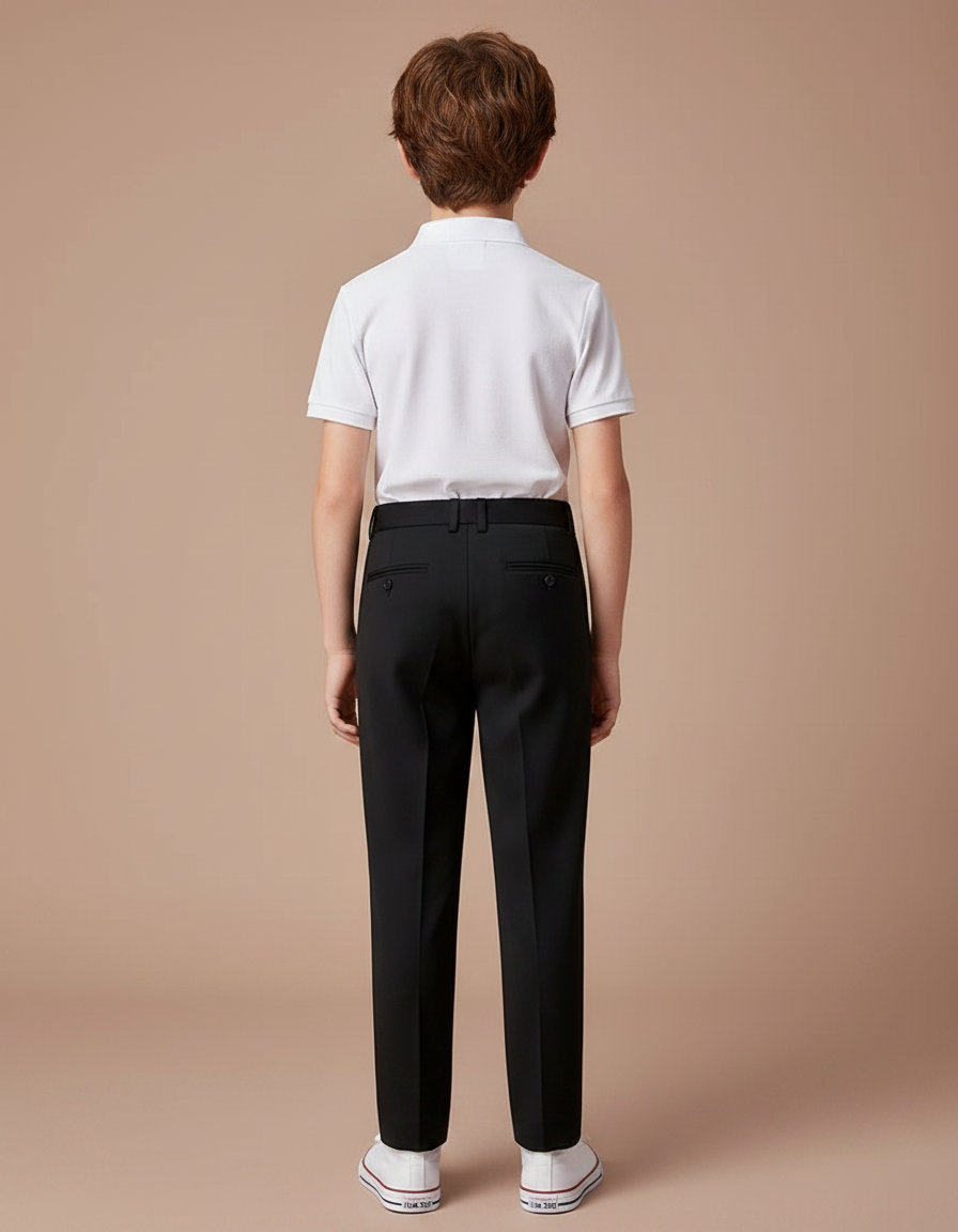 Pantalon À Pince Noir Droit Classique Garçon Élégant - Polyester - vue 2