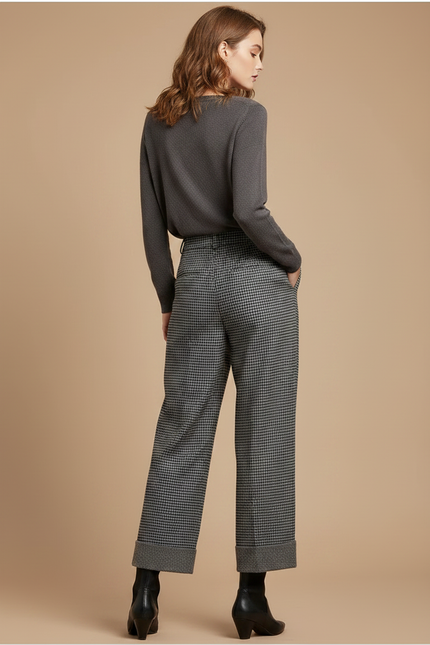 Pantalon À Pince Prince De Galles - Imprimé Tweed - vue 2