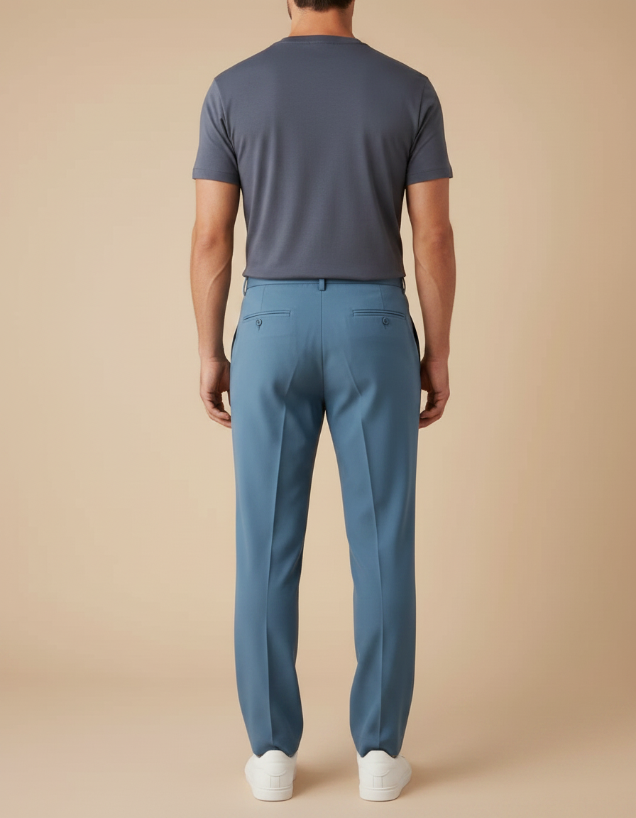 Pantalon À Pince Homme Bleu - Polyester - vue 2