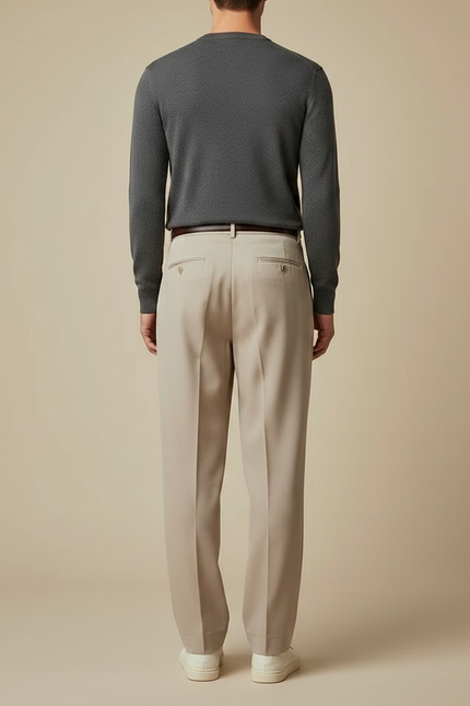 Pantalon À Pince Homme Beige - Gabardine - vue 2